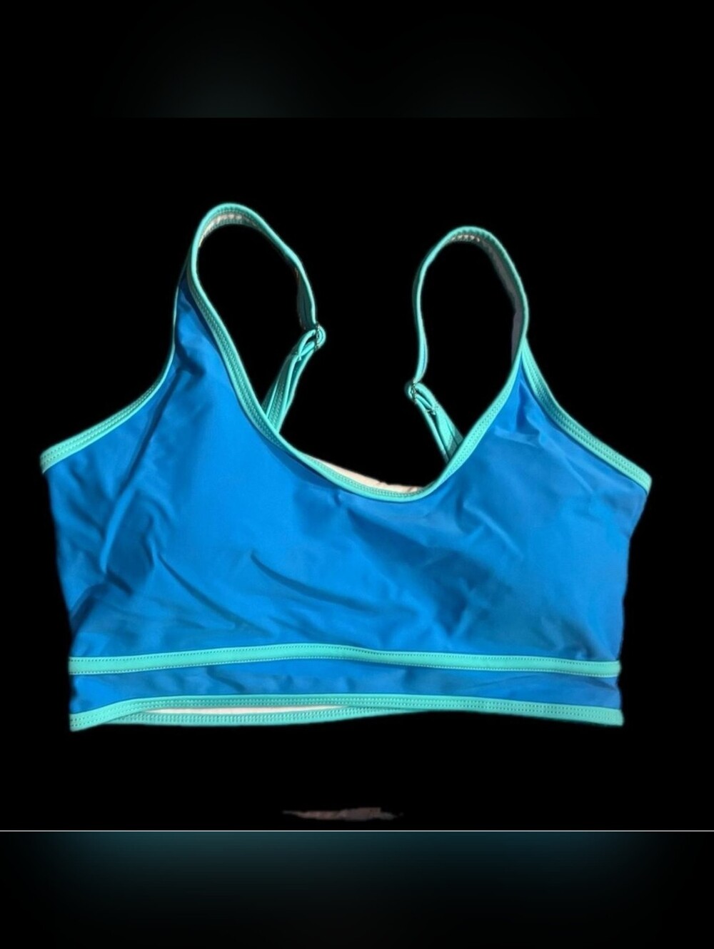 Sporty Blue Two-Piece Bikini Set with Aqua Trim - Picture 3 of 8